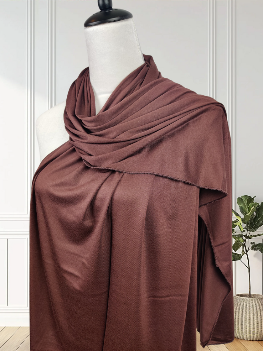Premium Jersey Hijab – Coffee