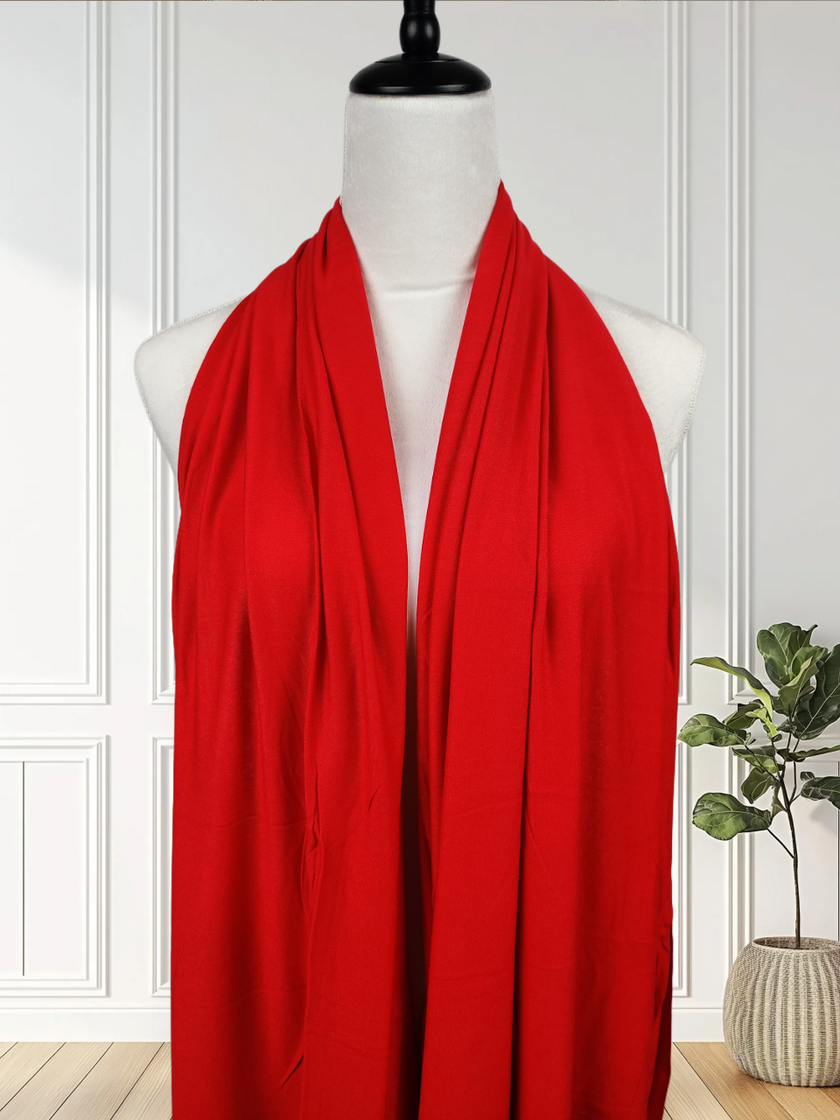 Premium Jersey Hijab – Red