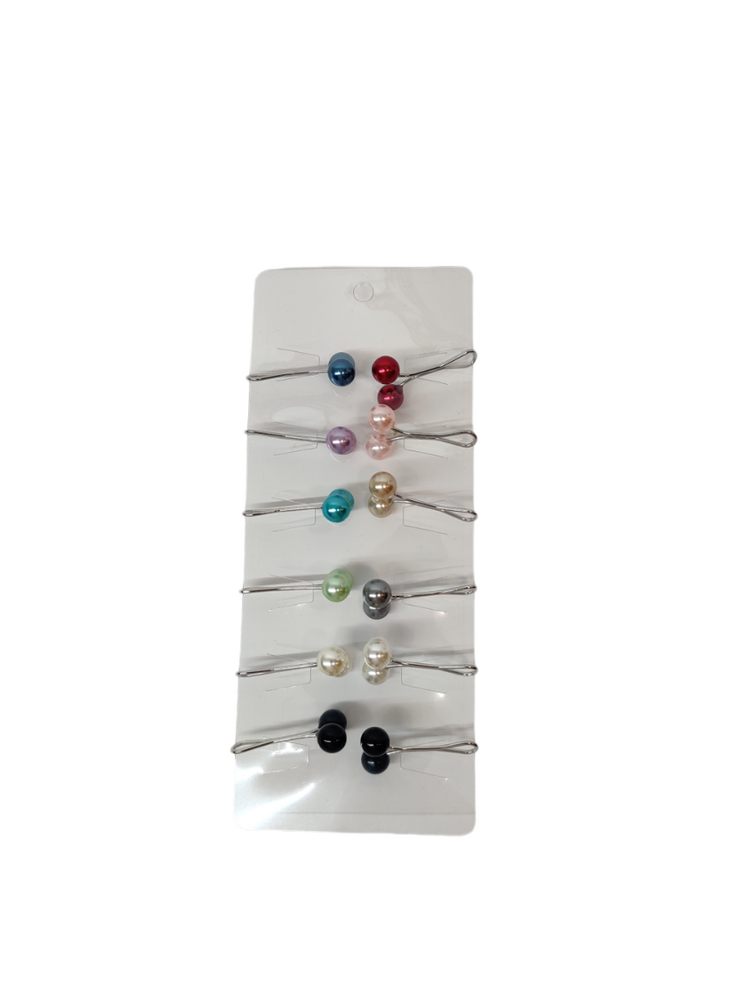 Clip Hijab Pins - Pack of 12 Multi