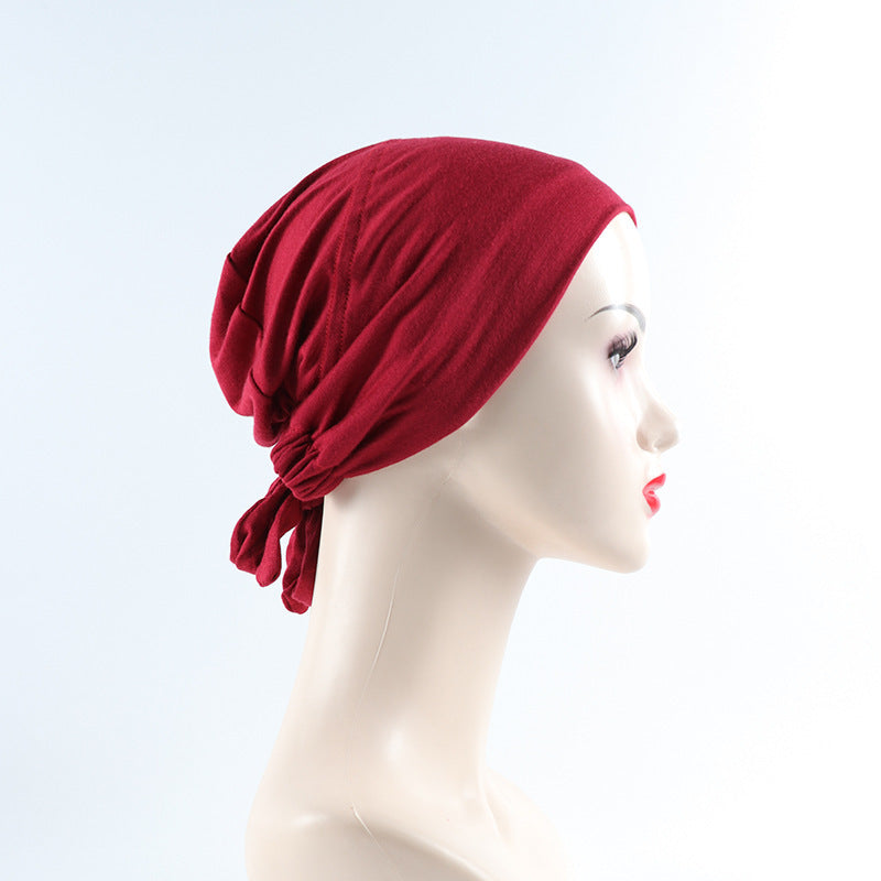 Elastic Adjustable Bonnet Undercap – Ruby Red