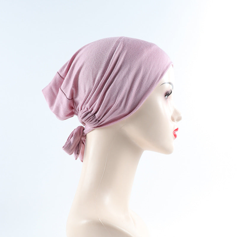 Elastic Adjustable Bonnet Undercap – Pearl Pink