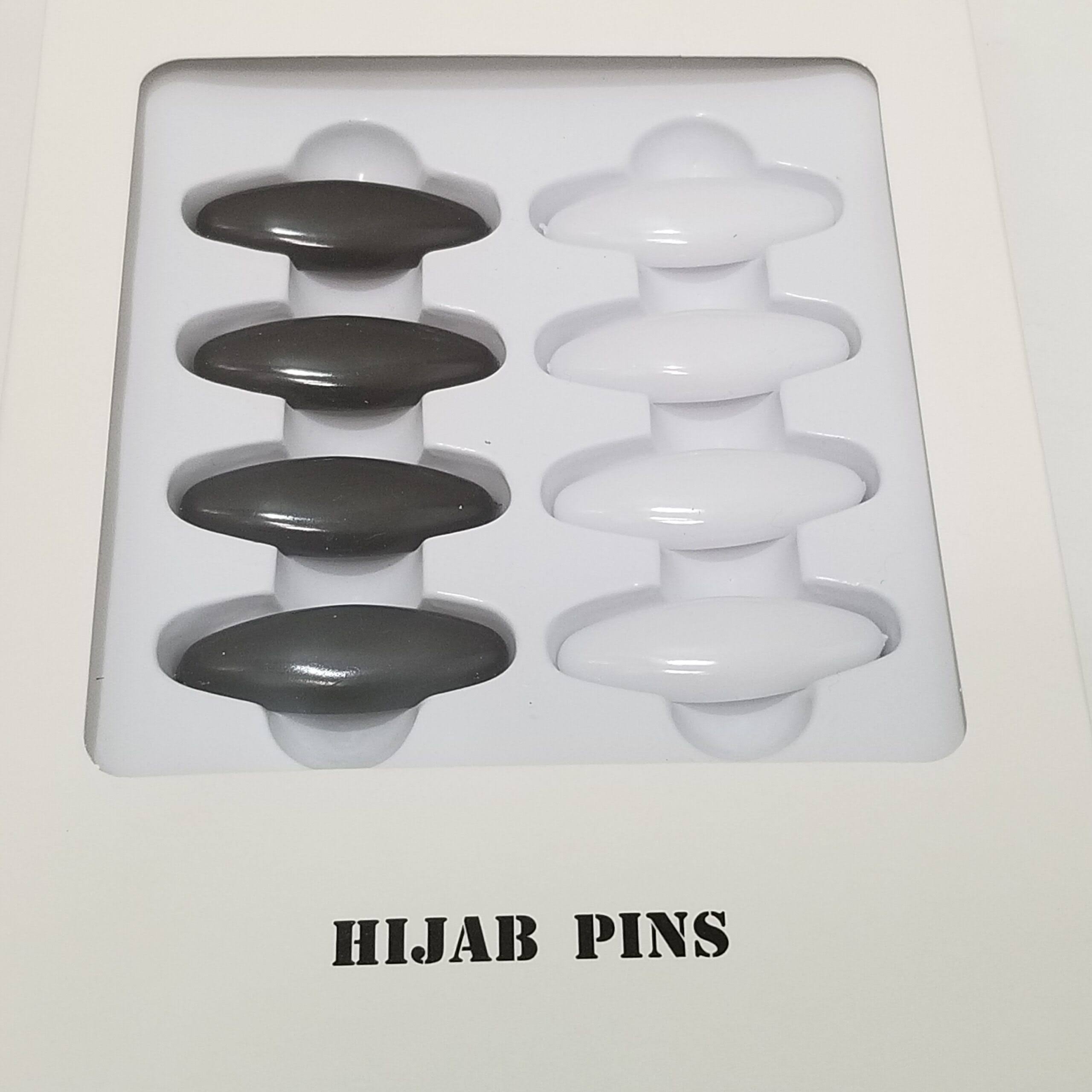 Hijab Pin - Pack of 8 - Black & White