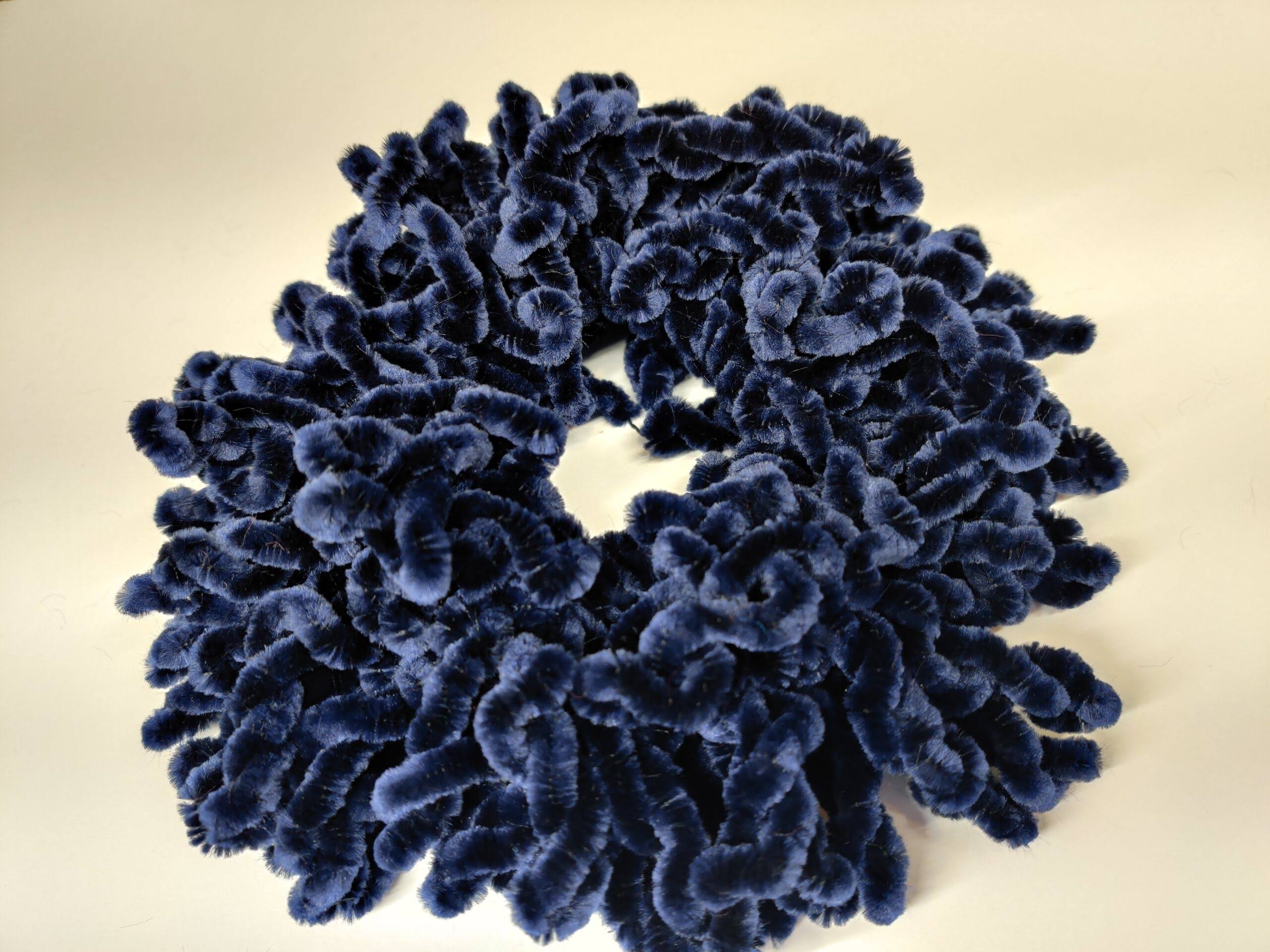 Velvet Volumizing Scrunchies - Navy Blue