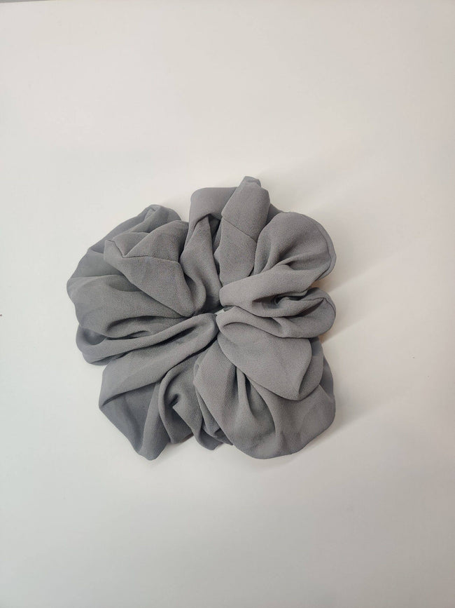 Bubble Chiffon Scrunchies - Light Gray