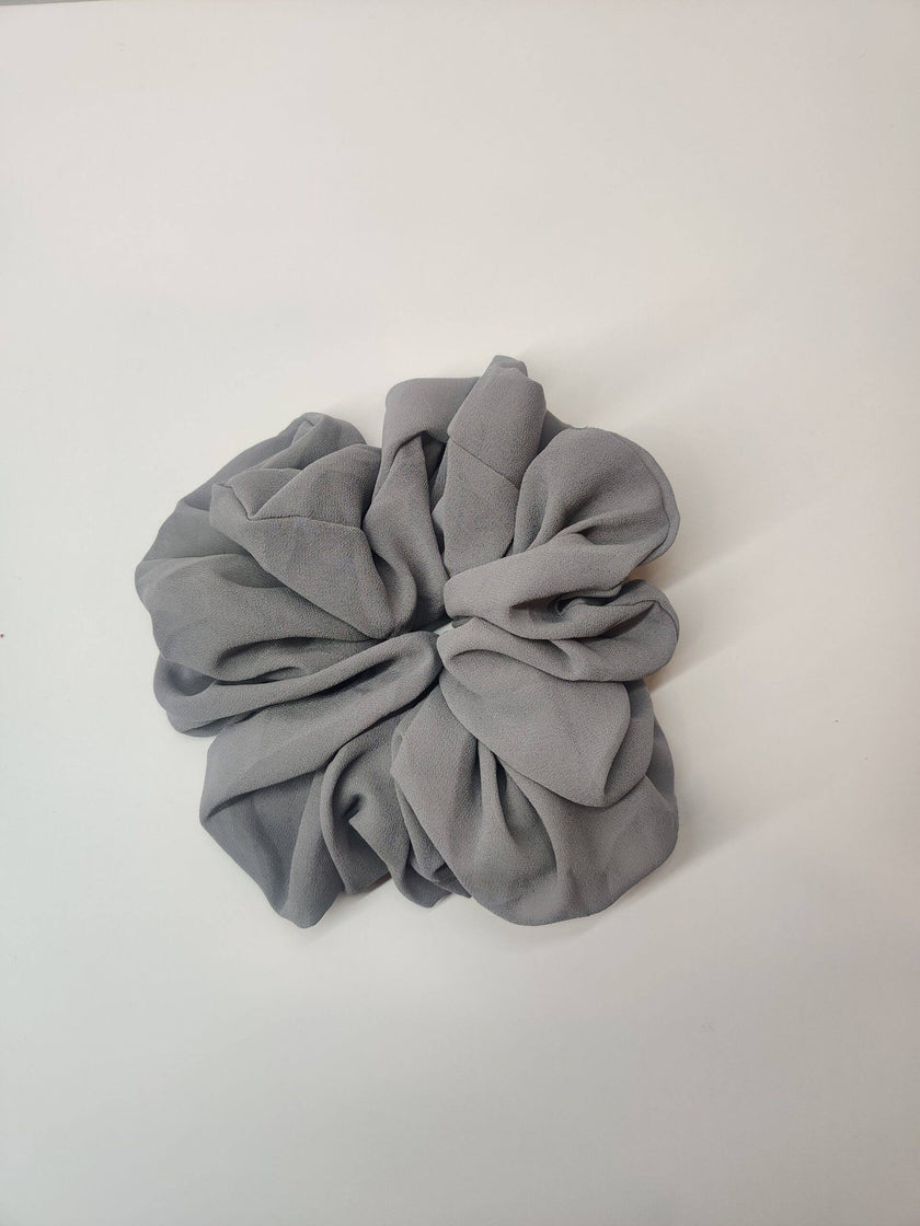 Bubble Chiffon Scrunchies - Light Gray