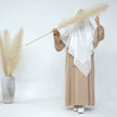 Khimar - 2 Layre front, 3 Layer Back - White