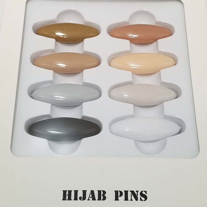 Hijab Pin - Pack of 8 - Gray Shades