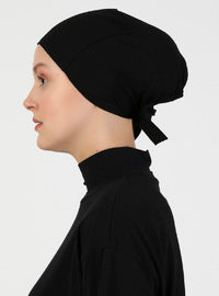 Plain Bonnet Cap - Black