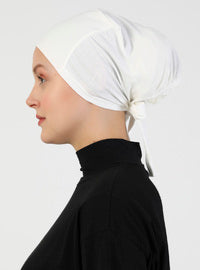 Plain Bonnet Cap - White